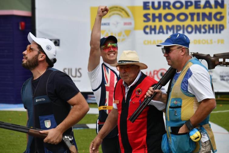 Elated victory salute from GB hot shot Ben Llewellin